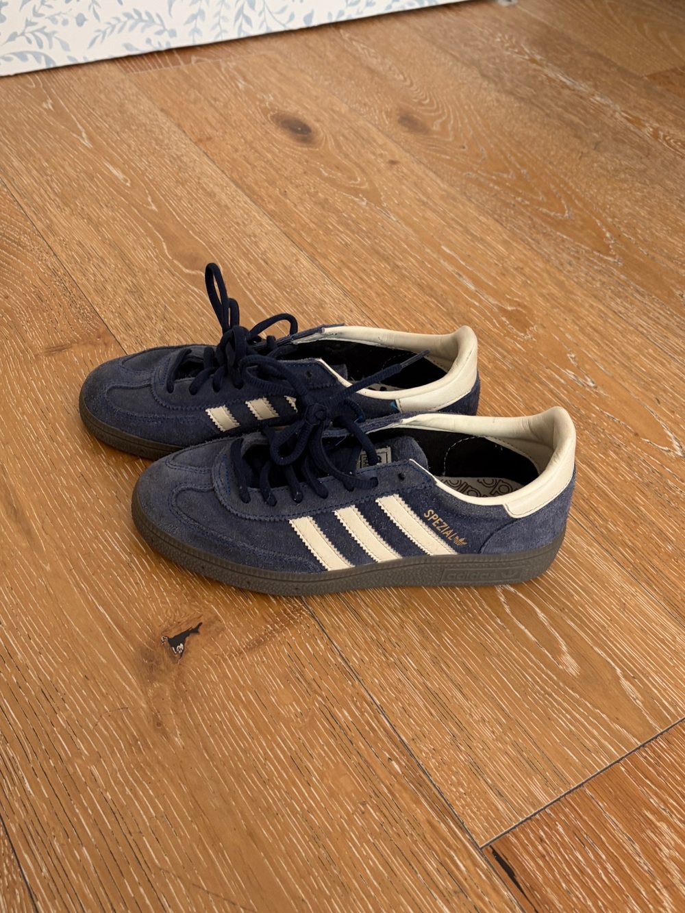 adidas Navy Suede Sneakers with White Accents